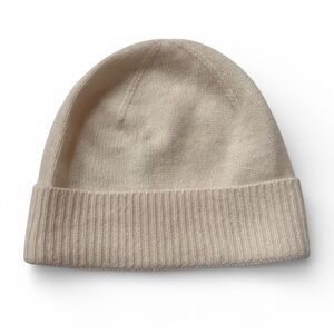 Style Republic 100% Cashmere Beanie Hat Women’s Cream Ribbed Cuff